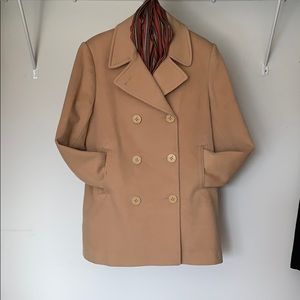 TALBOTS WOOL TAN PEACOAT SIZE 12